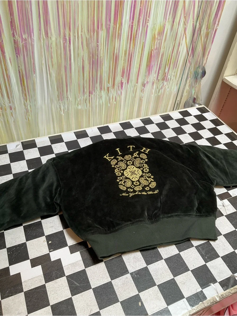 Kith Forest Green Velvet Bomber